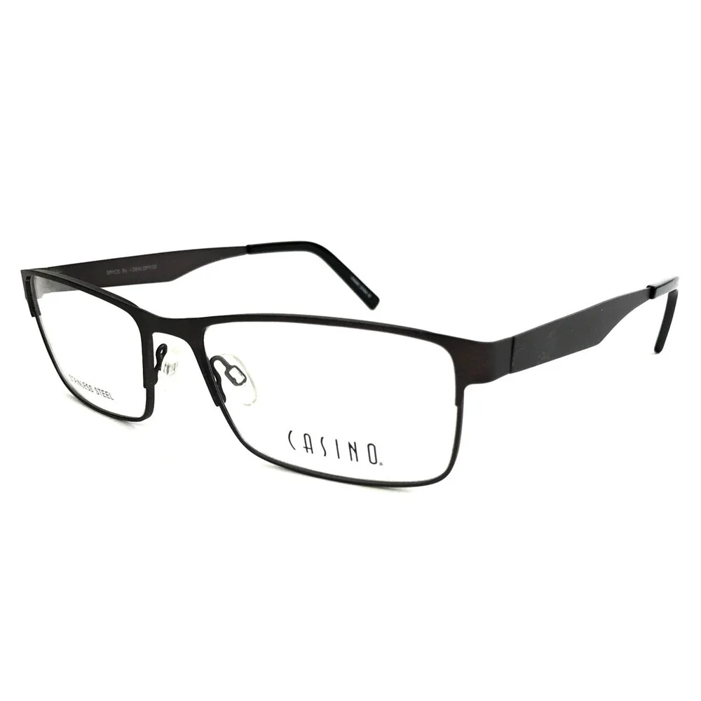 Casino Eyewear Eyeglasses Frames BRYCE MT. GUN Matte Gunmetal Full Rim 59-18-155